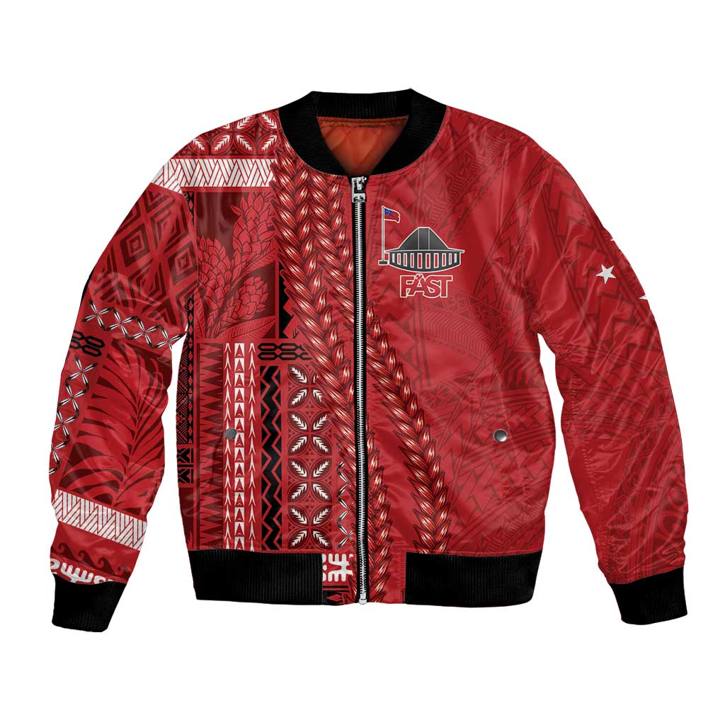 Samoa FAST Siapo Bomber Jacket Tatau-Ulafala Vines - Polynesian Pride