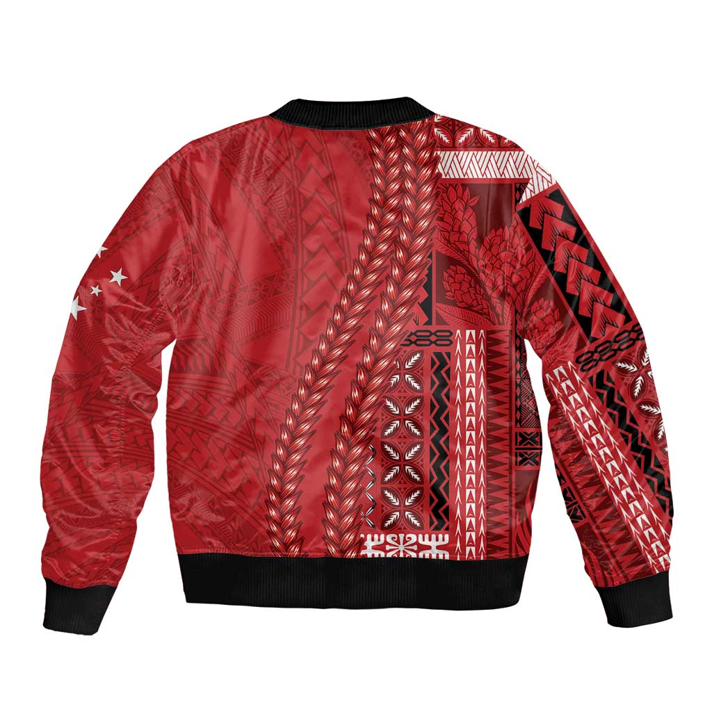 Samoa FAST Siapo Bomber Jacket Tatau-Ulafala Vines LT7 - Polynesian Pride