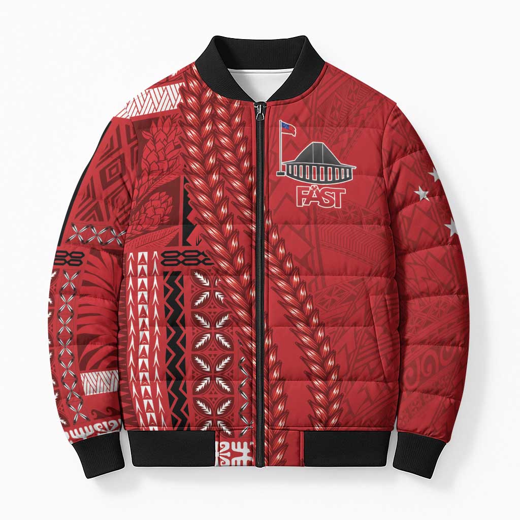 Samoa FAST Siapo Bomber Puffer Jacket Tatau-Ulafala Vines - Polynesian Pride