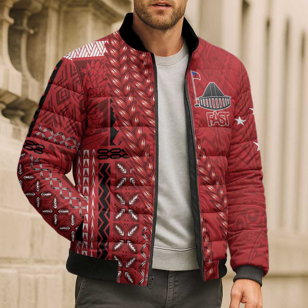 Samoa FAST Siapo Bomber Puffer Jacket Tatau-Ulafala Vines - Polynesian Pride