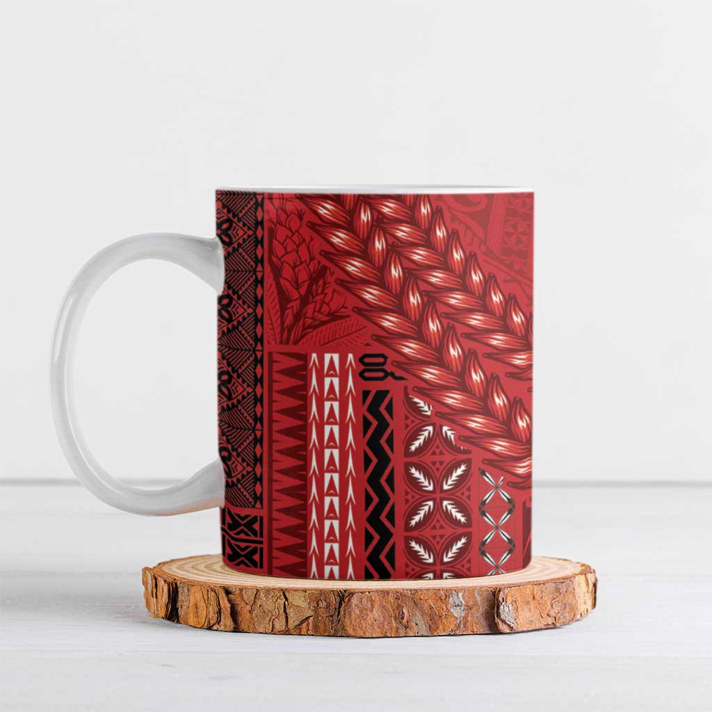 Samoa FAST Siapo Ceramic Mug Tatau-Ulafala Vines - Polynesian Pride