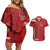 Samoa FAST Siapo Couples Matching Off Shoulder Short Dress and Hawaiian Shirt Tatau-Ulafala Vines - Polynesian Pride