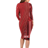 Samoa FAST Siapo Family Matching Long Sleeve Bodycon Dress and Hawaiian Shirt Tatau-Ulafala Vines - Polynesian Pride