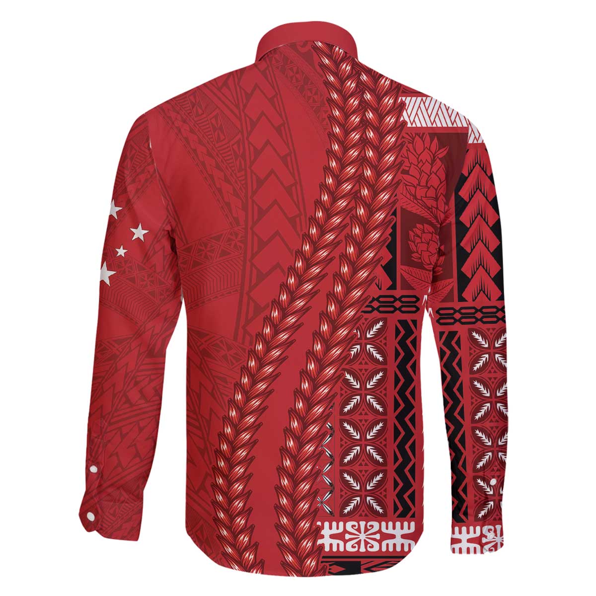 Samoa FAST Siapo Family Matching Off The Shoulder Long Sleeve Dress and Hawaiian Shirt Tatau-Ulafala Vines - Polynesian Pride