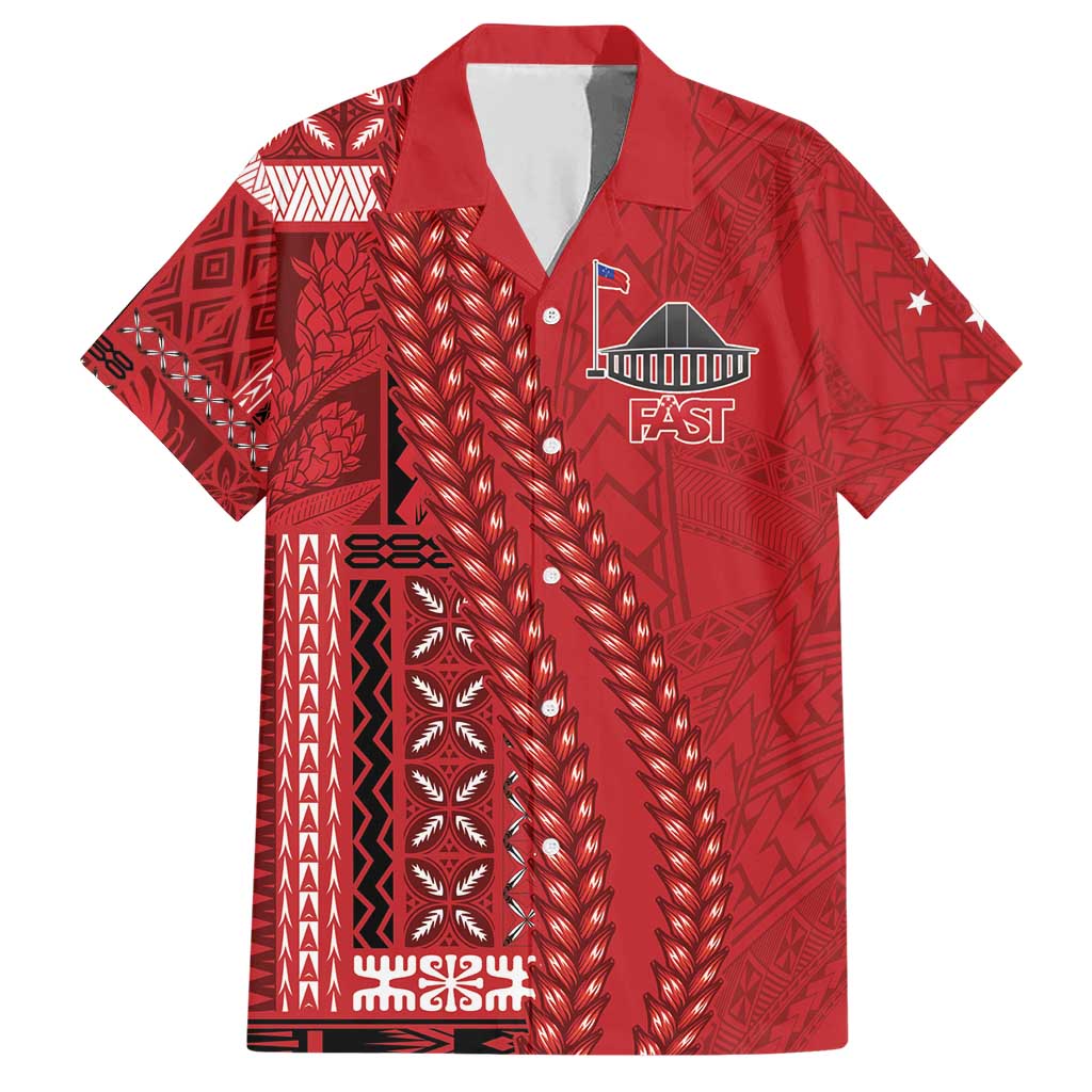 Samoa FAST Siapo Family Matching Short Sleeve Bodycon Dress and Hawaiian Shirt Tatau-Ulafala Vines - Polynesian Pride