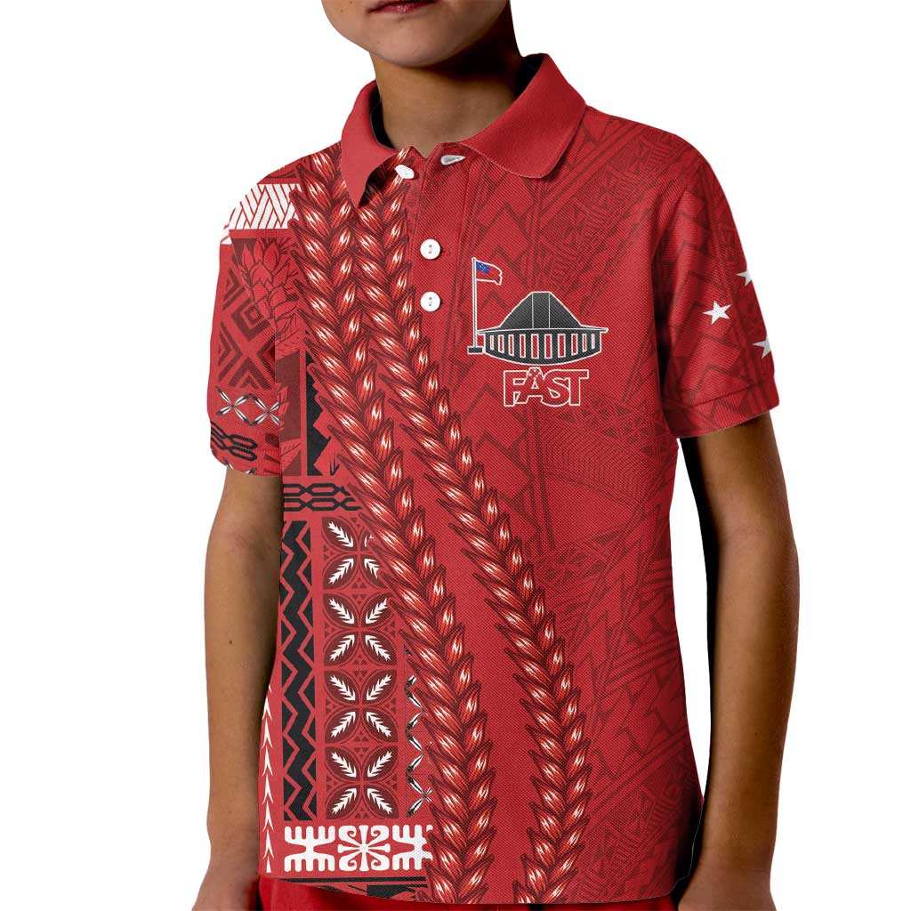 Samoa FAST Siapo Kid Polo Shirt Tatau-Ulafala Vines - Polynesian Pride