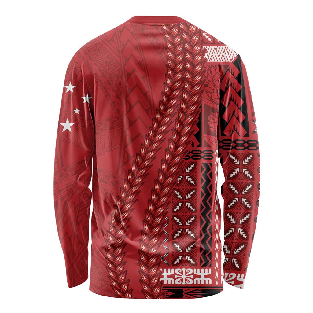 Samoa FAST Siapo Long Sleeve Shirt Tatau-Ulafala Vines - Polynesian Pride