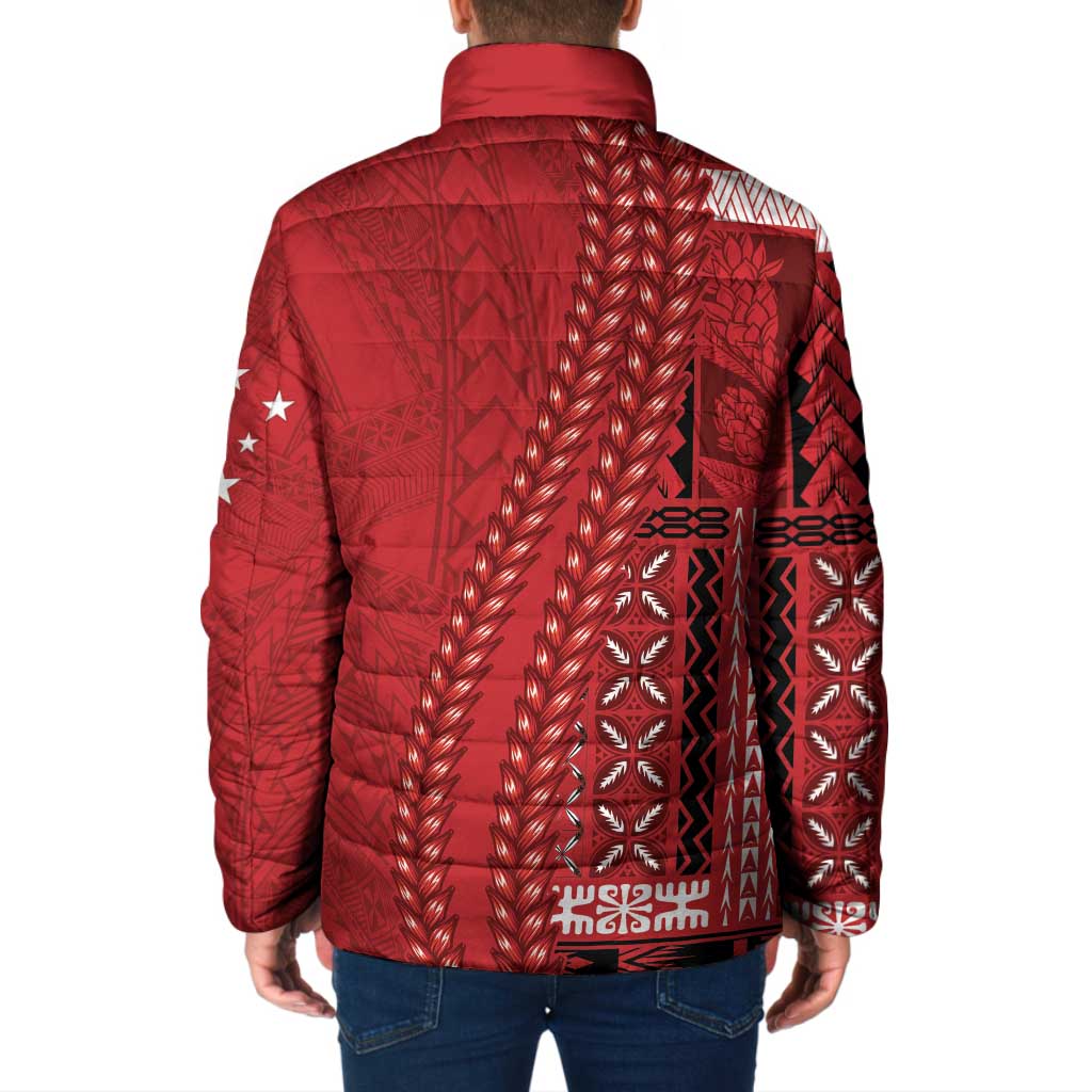 Samoa FAST Siapo Padded Jacket Tatau-Ulafala Vines - Polynesian Pride