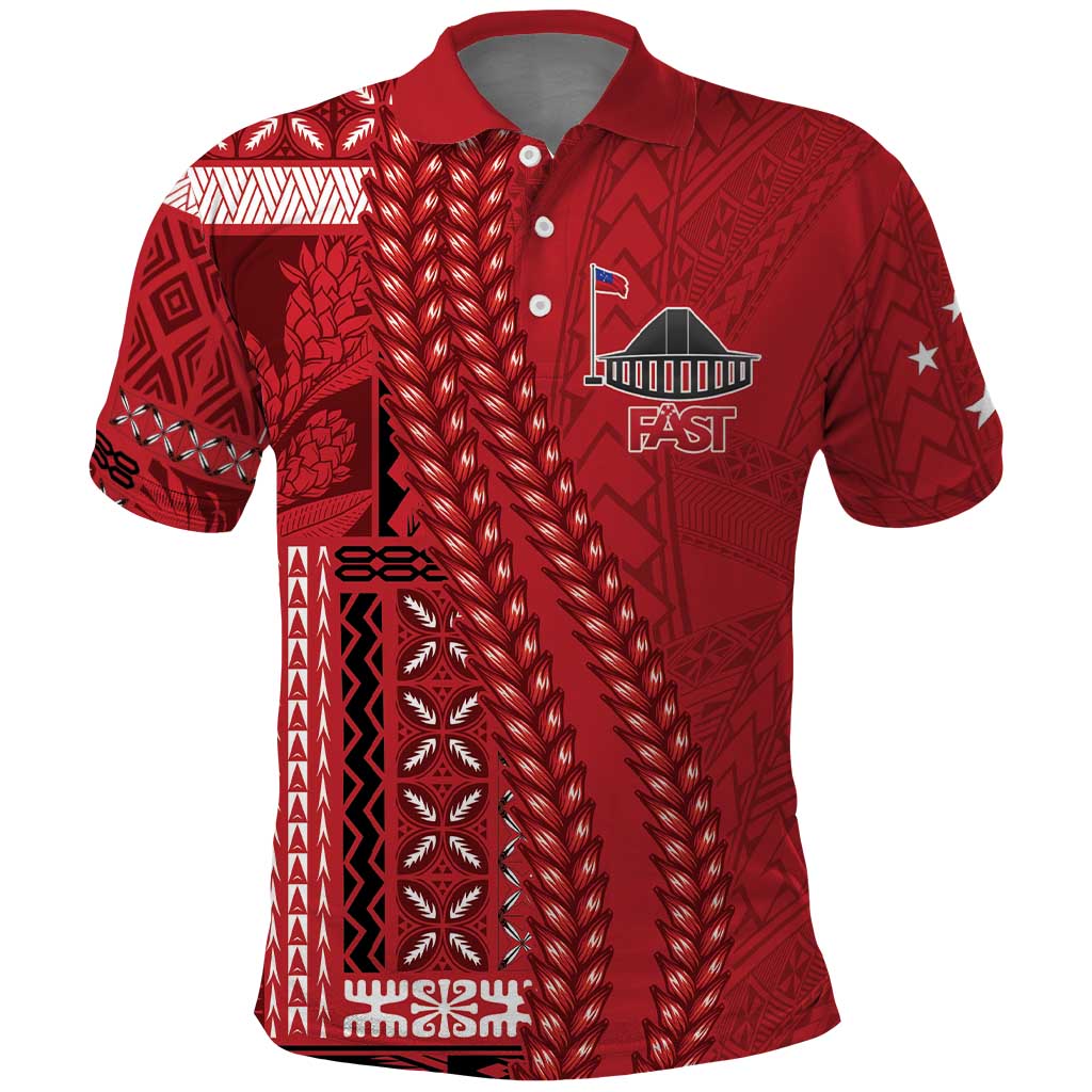 Samoa FAST Siapo Polo Shirt Tatau-Ulafala Vines - Polynesian Pride