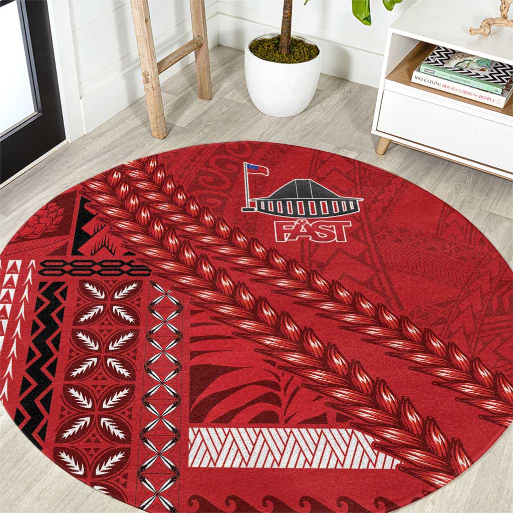Samoa FAST Siapo Round Carpet Tatau-Ulafala Vines - Polynesian Pride