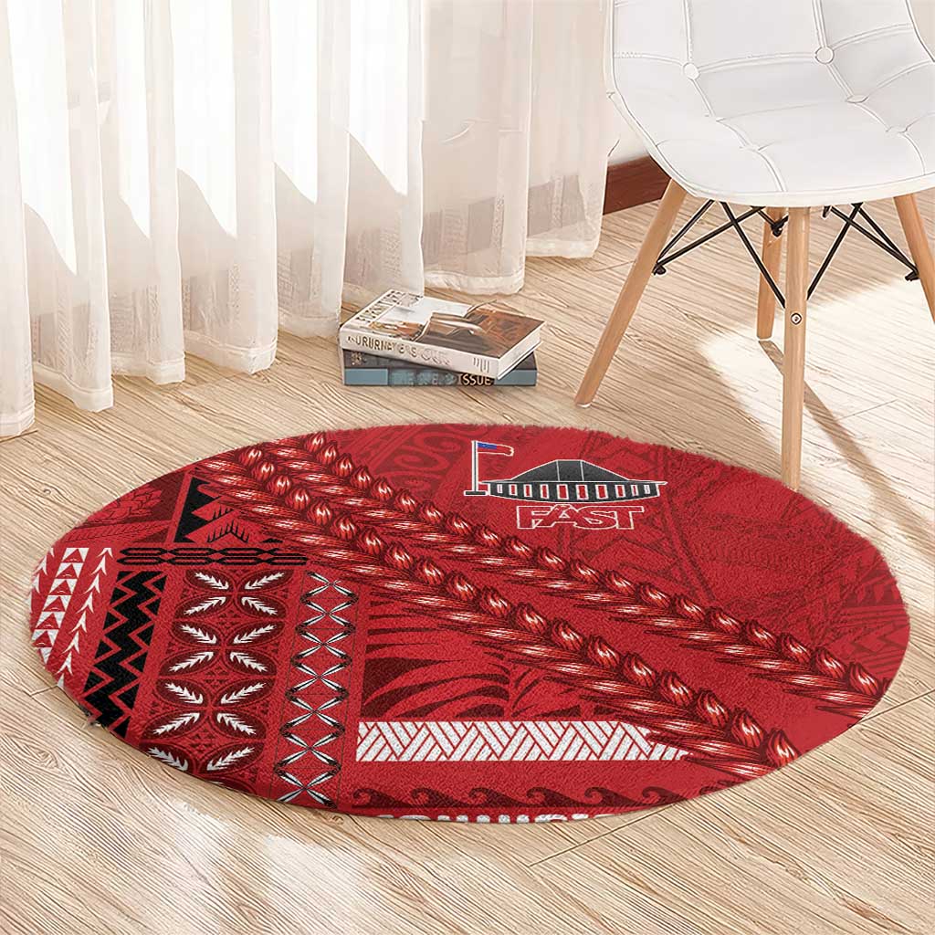 Samoa FAST Siapo Round Carpet Tatau-Ulafala Vines - Polynesian Pride