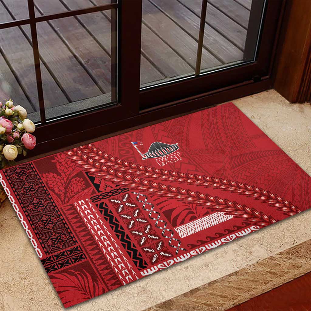 Samoa FAST Siapo Rubber Doormat Tatau-Ulafala Vines - Polynesian Pride