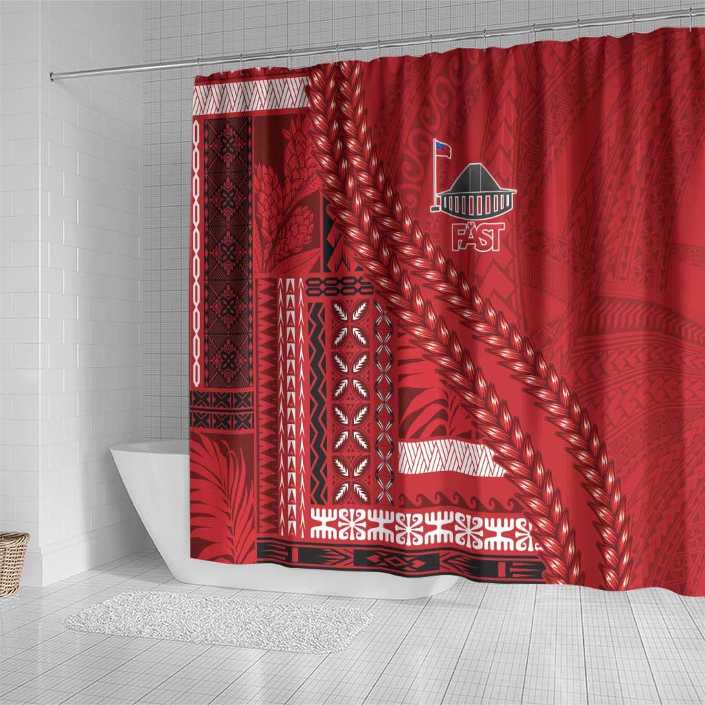 Samoa FAST Siapo Shower Curtain Tatau-Ulafala Vines - Polynesian Pride