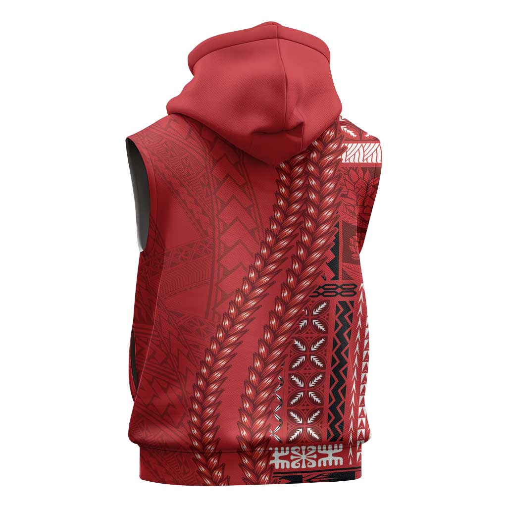 Samoa FAST Siapo Sleeveless Hoodie Tatau-Ulafala Vines - Polynesian Pride