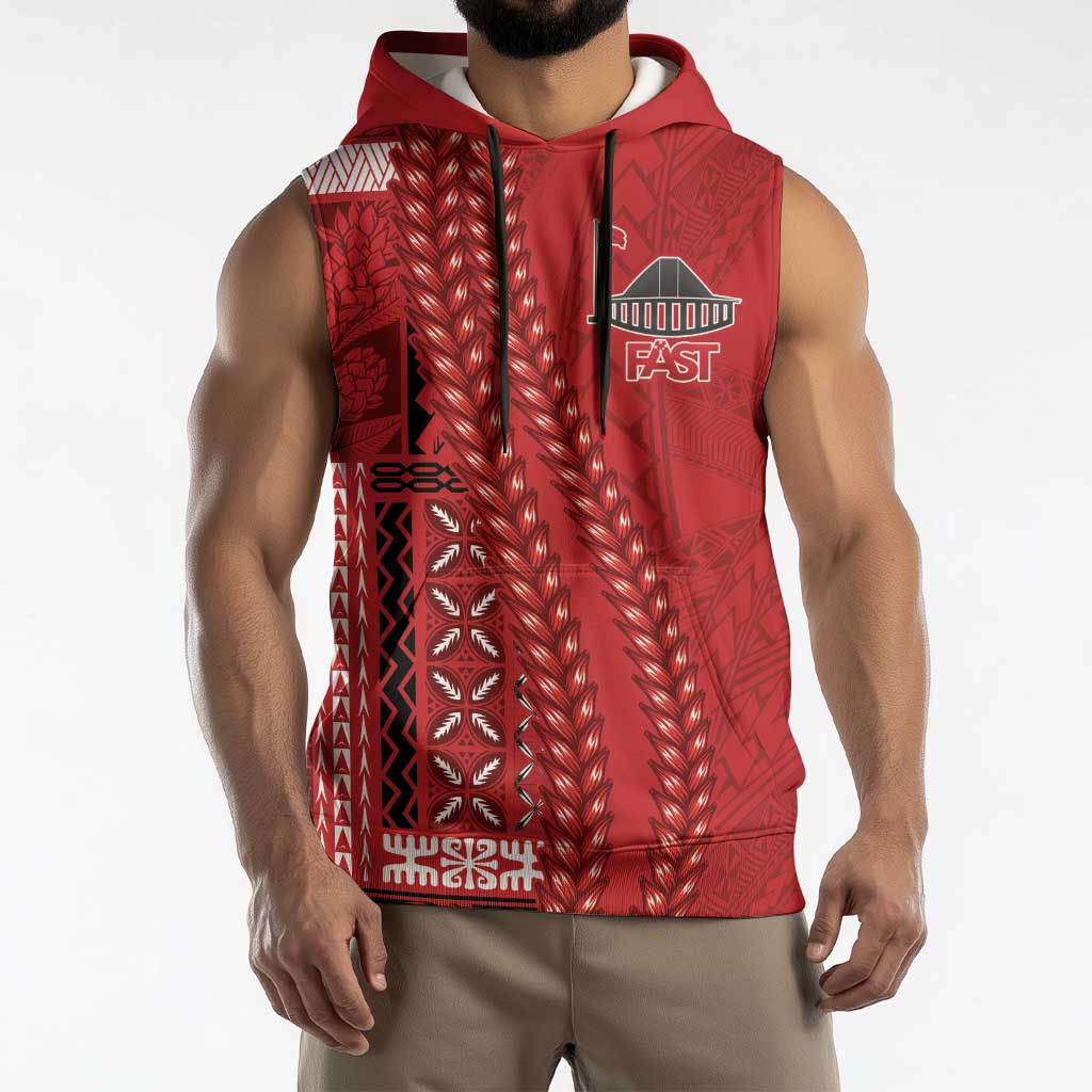 Samoa FAST Siapo Sleeveless Hoodie Tatau-Ulafala Vines - Polynesian Pride