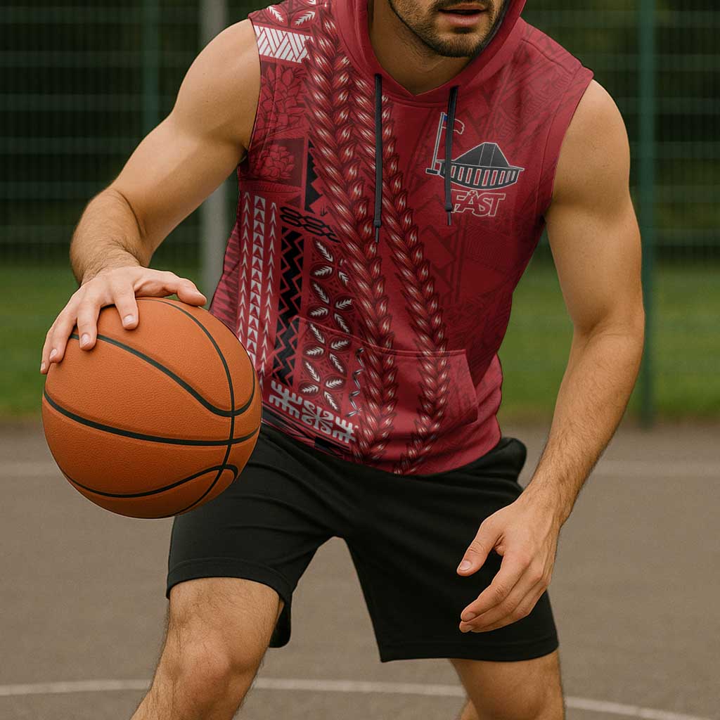 Samoa FAST Siapo Sleeveless Hoodie Tatau-Ulafala Vines - Polynesian Pride