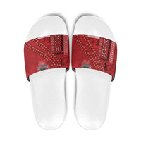 Samoa FAST Siapo Slide Sandals Tatau-Ulafala Vines LT7 Red - Polynesian Pride