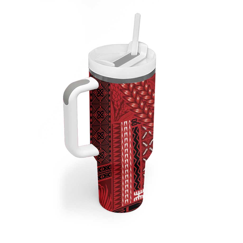 Samoa FAST Siapo Tumbler With Handle Tatau-Ulafala Vines LT7 - Polynesian Pride