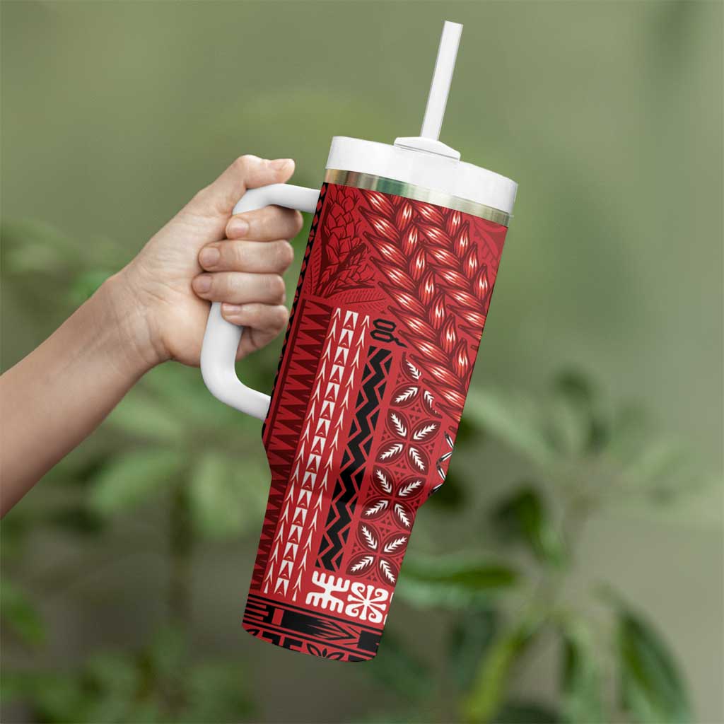 Samoa FAST Siapo Tumbler With Handle Tatau-Ulafala Vines LT7 - Polynesian Pride
