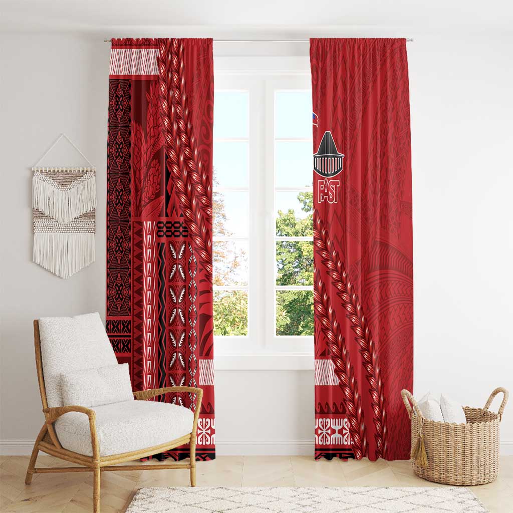 Samoa FAST Siapo Window Curtain Tatau-Ulafala Vines LT7 - Polynesian Pride