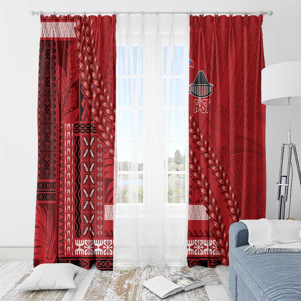 Samoa FAST Siapo Window Curtain Tatau-Ulafala Vines LT7 - Polynesian Pride