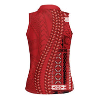 Samoa FAST Siapo Women Sleeveless Polo Shirt Tatau-Ulafala Vines - Polynesian Pride