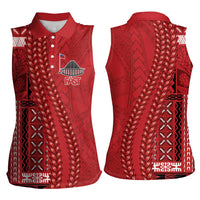 Samoa FAST Siapo Women Sleeveless Polo Shirt Tatau-Ulafala Vines - Polynesian Pride