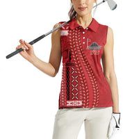 Samoa FAST Siapo Women Sleeveless Polo Shirt Tatau-Ulafala Vines - Polynesian Pride
