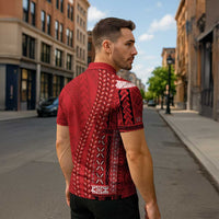 Samoa FAST Siapo Zipper Polo Shirt Tatau-Ulafala Vines LT7 - Polynesian Pride