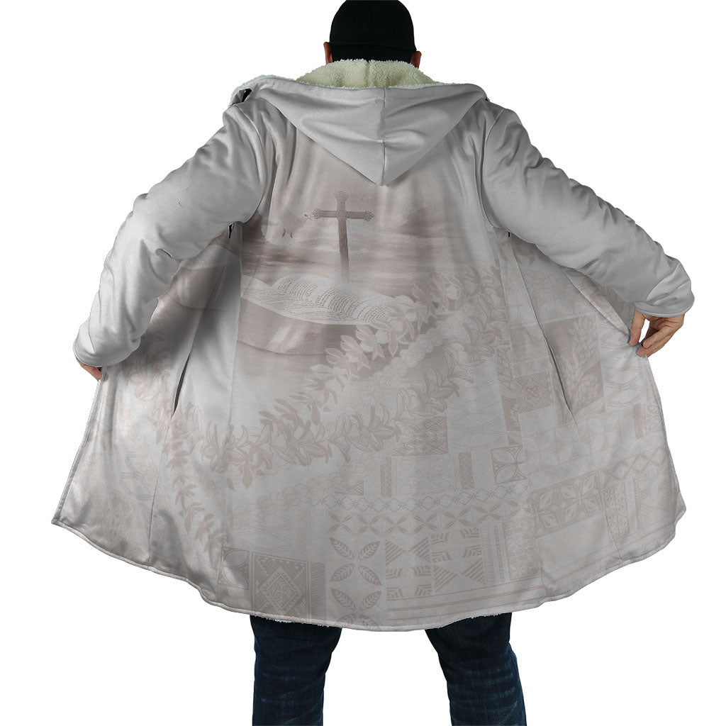 Samoa Lotu Tamaiti White Prayers Cloak Floral Mamanu Siapo LT7 - Polynesian Pride