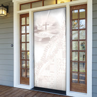Samoa Lotu Tamaiti White Prayers Door Cover Floral Mamanu Siapo LT7 - Polynesian Pride