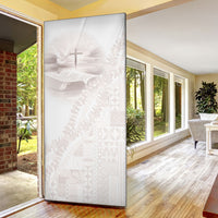 Samoa Lotu Tamaiti White Prayers Door Cover Floral Mamanu Siapo LT7 - Polynesian Pride