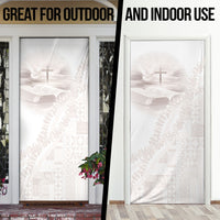 Samoa Lotu Tamaiti White Prayers Door Cover Floral Mamanu Siapo LT7 - Polynesian Pride