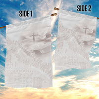 Samoa Lotu Tamaiti White Prayers Garden Flag Floral Mamanu Siapo LT7 - Polynesian Pride
