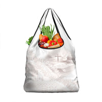 Samoa Lotu Tamaiti White Prayers Grocery Bag Floral Mamanu Siapo LT7 1-pack One Size White - Polynesian Pride