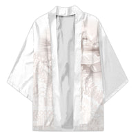 Samoa Lotu Tamaiti White Prayers Kimono Floral Mamanu Siapo LT7 Unisex White - Polynesian Pride