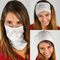 Samoa Lotu Tamaiti White Prayers Neck Gaiter Floral Mamanu Siapo LT7 - Polynesian Pride