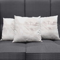 Samoa Lotu Tamaiti White Prayers Pillow Cover Floral Mamanu Siapo LT7 - Polynesian Pride