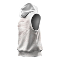 Samoa Lotu Tamaiti White Prayers Sleeveless Hoodie Floral Mamanu Siapo LT7 - Polynesian Pride