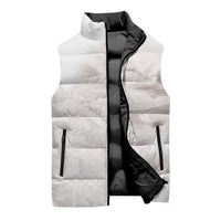 Samoa Lotu Tamaiti White Prayers Sleeveless Puffer Jacket Floral Mamanu Siapo LT7 - Polynesian Pride