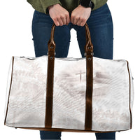 Samoa Lotu Tamaiti White Prayers Travel Bag Floral Mamanu Siapo LT7 White - Polynesian Pride