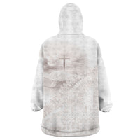 Samoa Lotu Tamaiti White Prayers Wearable Blanket Hoodie Floral Mamanu Siapo LT7 - Polynesian Pride