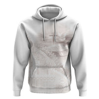 Samoa Lotu Tamaiti White Prayers Zip Hoodie Floral Mamanu Siapo LT7 Pullover Hoodie White - Polynesian Pride