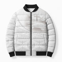 Tonga White Sunday Fakame Bomber Puffer Jacket Tokelaufeletoa Kupesi LT7 Unisex White - Polynesian Pride