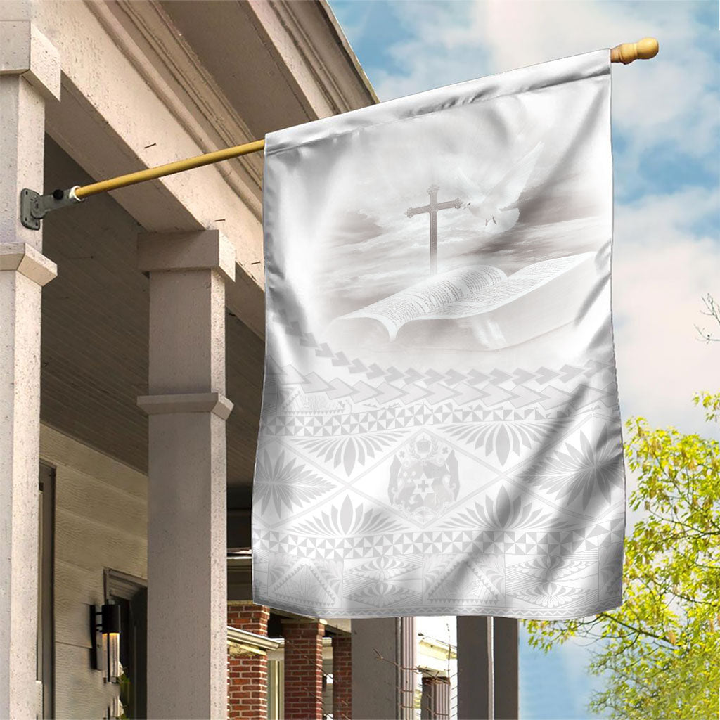 Tonga White Sunday Fakame Garden Flag Tokelaufeletoa Kupesi LT7 House Flag White - Polynesian Pride
