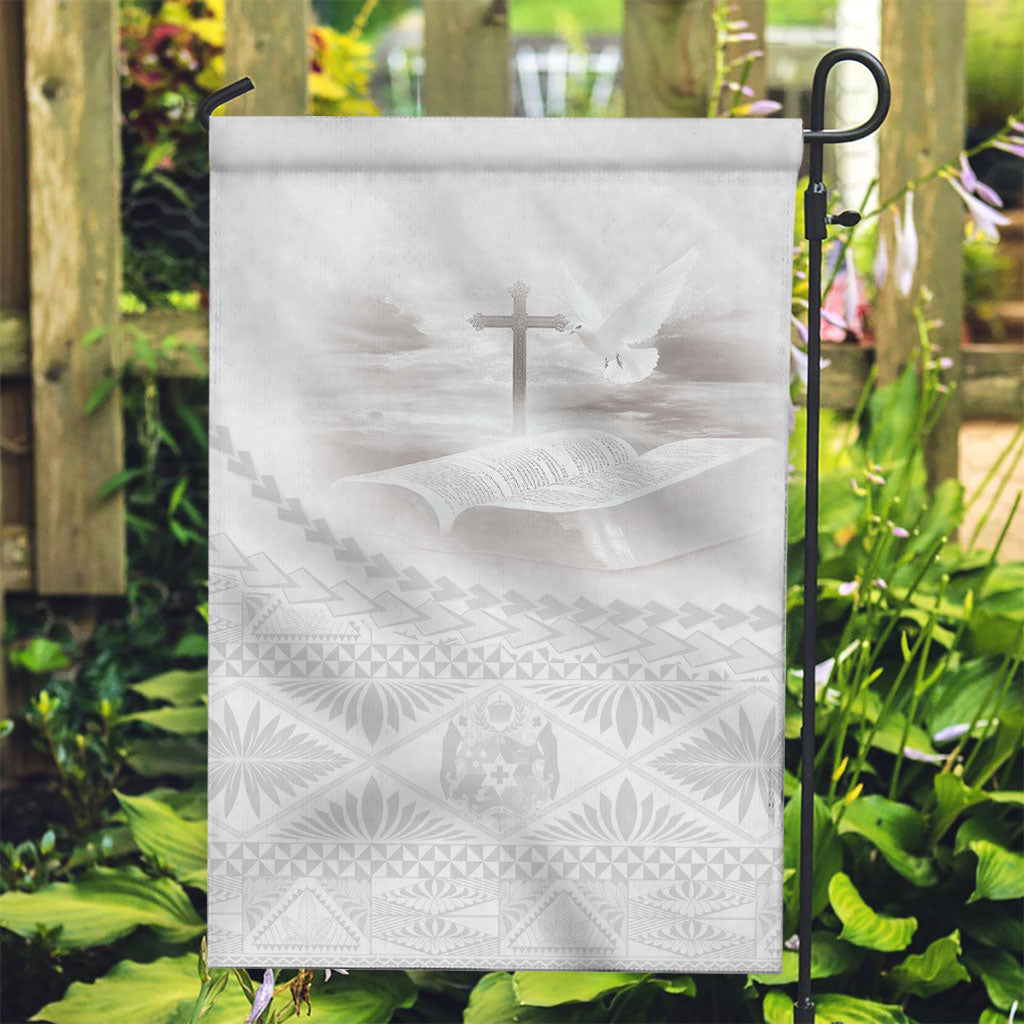 Tonga White Sunday Fakame Garden Flag Tokelaufeletoa Kupesi LT7 Garden Flag White - Polynesian Pride