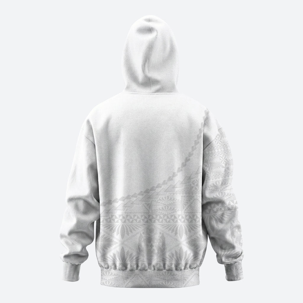 Tonga White Sunday Fakame Hoodie Tokelaufeletoa Kupesi LT7 - Polynesian Pride