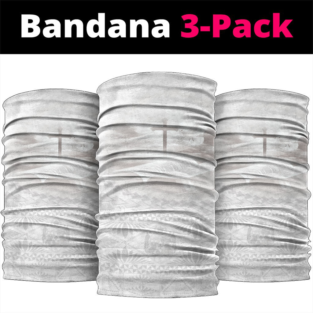 Tonga White Sunday Fakame Neck Gaiter Tokelaufeletoa Kupesi LT7 package One Size: 25*50cm White - Polynesian Pride