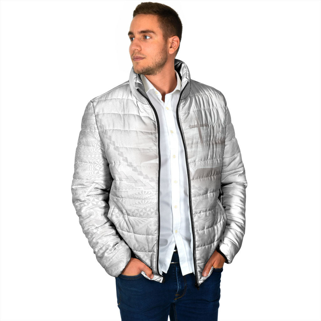 Tonga White Sunday Fakame Padded Jacket Tokelaufeletoa Kupesi LT7 - Polynesian Pride