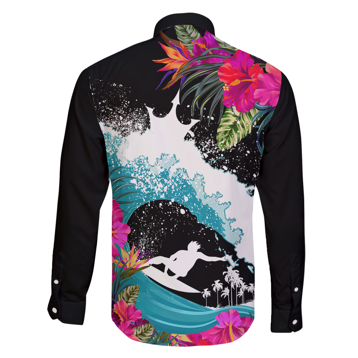 Hawaii Surfing Family Matching Puletasi Dress and Hawaiian Shirt Triple Crown Rides The Waves LT7 - Polynesian Pride